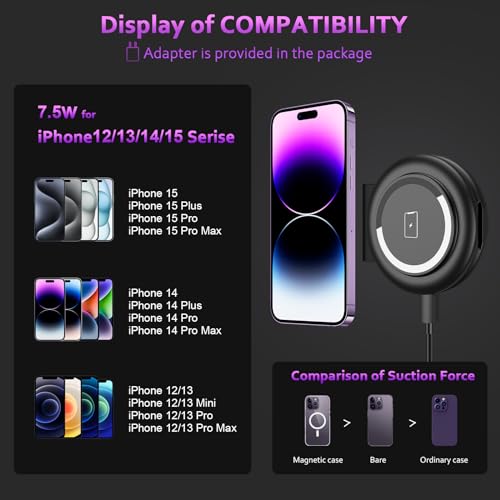 UCOMX Nano Mini Magnetic 2 in 1 Wireless Charger,Traveler Wireless Folding Charging Station,Compatible for iPhone 12/13/14/15 Pro Max,AirPods Pro,iWatch Ultra,Travel Charger for Multple Devices