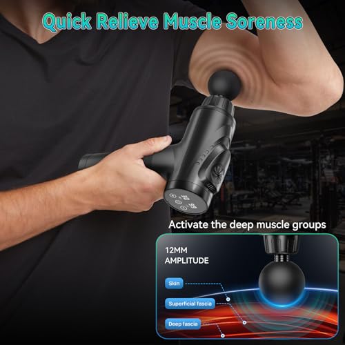 APHERMA Massage Gun, Muscle Massage Gun for Athletes Handheld Electric Deep Tissue Back Massager, Percussion Massage Device for Pain Relief with 30 Speed Levels 9 Heads