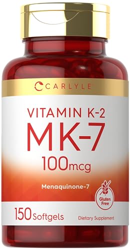 Carlyle Vitamin K2 MK7 100 mcg | 150 Softgels | Non-GMO, Gluten Free Supplement