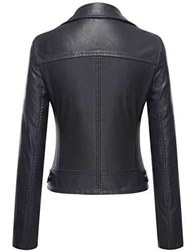 Tanming Women's Faux Leather Moto Biker Short Coat Jacket (Suede-winered-XS)