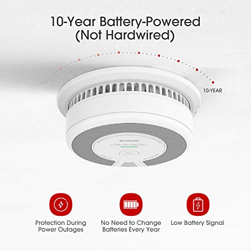 X-Sense 2-in-1 Smoke and Carbon Monoxide Detector Alarm (Not Hardwired), 10-Year Battery-Operated Dual Sensor Fire & CO Alarm, SC06, 1-Pack