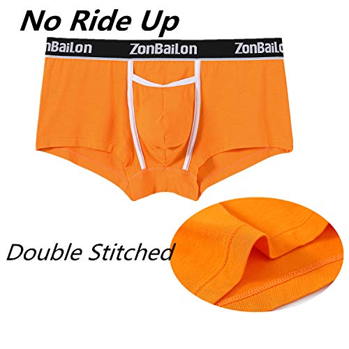 ZONBAILON Mens Boxers Briefs Underwear Comfy Underpants for Men Open Fly M 2-Pack Multicolor