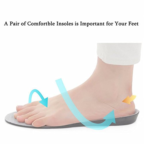 Shoe Insoles, Memory Foam Insoles, Providing Excellent Shock Absorption and Cushioning for Feet Relief, Comfortable Insoles for Men and Women for Everyday Use, S [US : 4.5-6.5] Black
