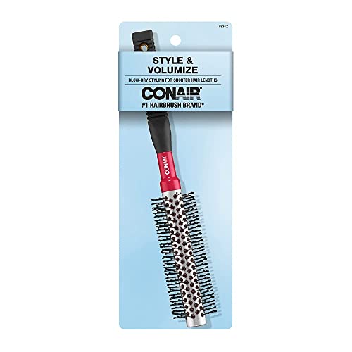 Conair Style & Volumize Metal Round hair brush - Blow Drying brush - Hairbrush for Short Hair Length - Color at random -1 Count