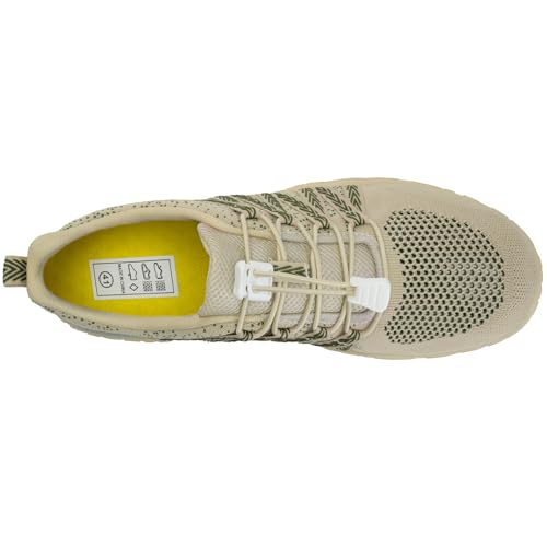 WateLves Barefoot Water Shoes Women Men Beach Swim Shoes Athletic Quick-Dry Aqua Socks Breathable Mesh Sneakers Walking Shoes (358/White/Green, 45)