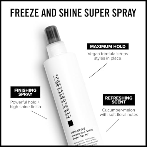 Paul Mitchell Freeze and Shine Super Hairspray, Maximum Hold, Shiny Finish Hairspray, For Coarse Hair, 8.5 fl. oz.
