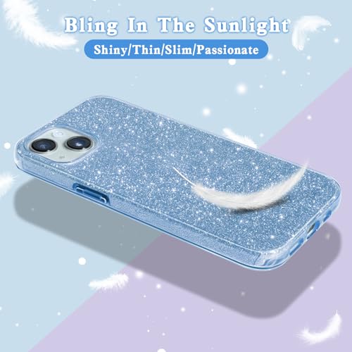 MATEPROX Compatible with iPhone 15 Case Bling Sparkle Cute Girls Women Protective Cases Cover for iPhone 15 6.1" 2023-Blue