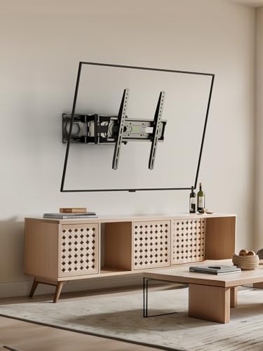 USX MOUNT TV Wall Mount for 32-65 inch Flat Screen/LED/4K TVs up to 110lbs, Full Motion TV Bracket, Swivel/Tilt TV Mount with Articulating Dual Arms, Max VESA 400x400mm, Fits 12/16" Wood Stud