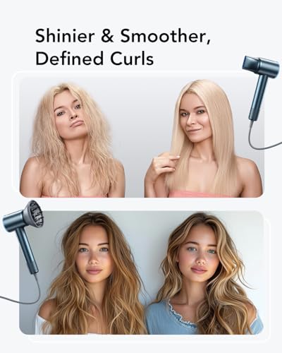 iDOO Hair Dryer with Diffuser for Women, Christmas Gifts, 1500W Blow Dryer for Curly Hair with 110,000 RPM High-Speed & 200 Million Neg Ions, Travel Hairdryer Blowdryer, Secadora de Pelo para Mujer