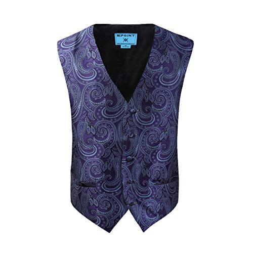 Epoint EGE1B02B-M Medium Purple Patterns Microfiber Vest and Pre-tied Bow Tie