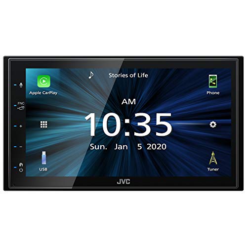 JVC KW-M560BT Apple CarPlay Android Auto Multimedia Player w/ 6.8" Capacitive Touchscreen, Bluetooth Audio and Hands Free Calling, MP3 Player, Double DIN, 13-Band EQ, SiriusXM, AM/FM Car Radio