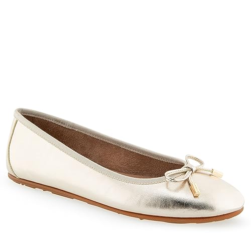 Aerosoles Women's PIA Ballet Flat, Soft Gold Leather, 11