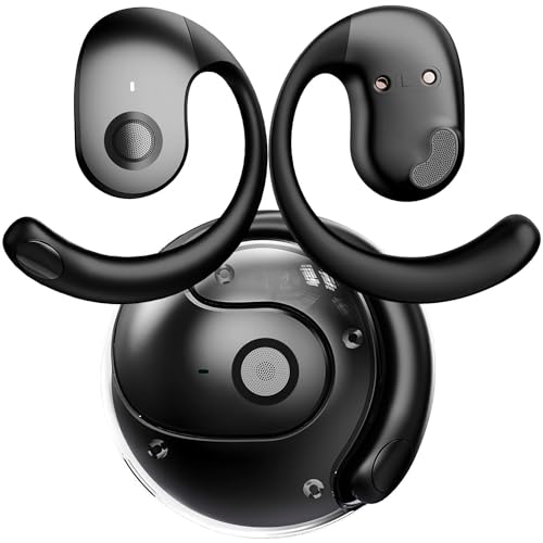 NEW Ultra Bone Conduction Earphones Open Earbuds with Immersive Audio Clear Call, Wireless Bluetooth Ear buds Stable Fit, Robust Bass, Sweat-Proof Sport Open-Ear Headphones with Mic, 48H Playtime