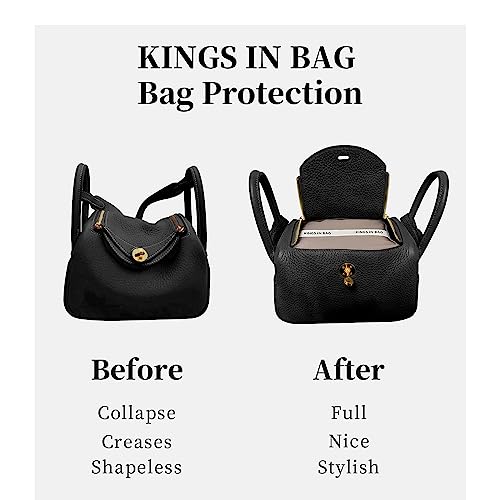 KINGS IN BAG Lindy19 Purse Pillow Insert, Inner Sponge Compatible with Mini Lindy Bags, Luxury Bag Lightweight Shaper with Silky Satins for Women Bags, Soft Memory Foam Inner (Black, Lindy19)