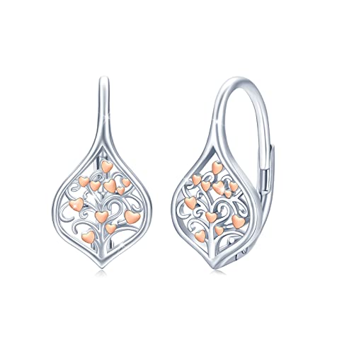 Dragonfly Earrings 925 Sterling Silver Small Dragonfly Leverback Cute Dangle Hoop Earrings Dragonfly Jewelry for Women Teen Hypoallergenic Earrings for Sensitive Ears