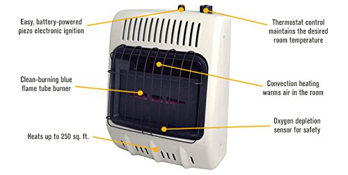 Mr. Heater, Corporation Mr. Heater, 30,000 BTU Vent Free Blue Flame Propane Heater, MHVFB30LPT (Bundle)