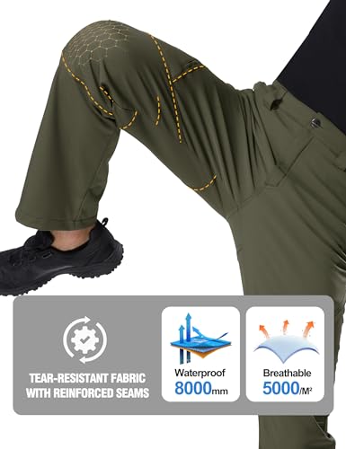 FREE SOLDIER Men's Fleece Lined Outdoor Cargo Hiking Pants Water Repellent Softshell Snow Ski Pants with Zipper Pockets(Camo/Black 42W x 32L)