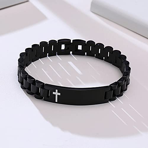 VNOX Christian Bracelet for Men | Personalized Bracelet for Men Bible Verse Scripture Bracelets Mens Inspirational Bracelets Cross Chain Link Bracelet, Religious Christian Gifts for Men,Style 9