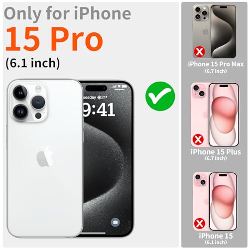 Buysing Cases Designed for iPhone 15 Pro Case [Full Camera Protection][Strengthen Shockproof] Slim Fit Lightweight Soft Gel Rubber TPU Cover for Women Girls Men 6.1 inch 2023-AntiqueWhite