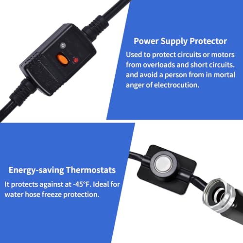 75FT Heated Water Hose for Rv, (5/8" ID) Hose Water Heater with Energy Saving Thermostat to Keep Water Running in Down to -45℉ Lead and BPA Free Designed for RV/Camper/Home/Garden
