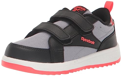 Reebok Kids Weebok Clasp Low Sneaker, Grey/Black/Neon Cherry, 4 US Unisex Toddler