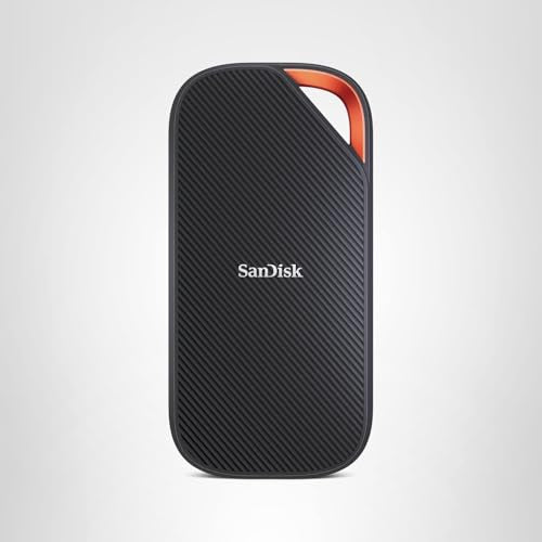 2TB SanDisk Extreme PRO Portable SSD with USB4, Up to 3800 MB/s Read and 3700MB/s Write, USB-C, USB 3.2, Backwards Compatible, IP65 Water and Dust Resistance - SDSSDE82-2T00-G25