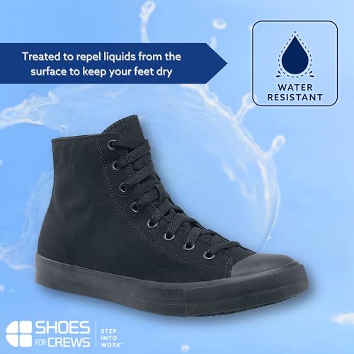 Shoes for Crews Pembroke, Men's, Women's, Unisex, Slip Resistant, High Top Work Sneakers, Leather or Canvas