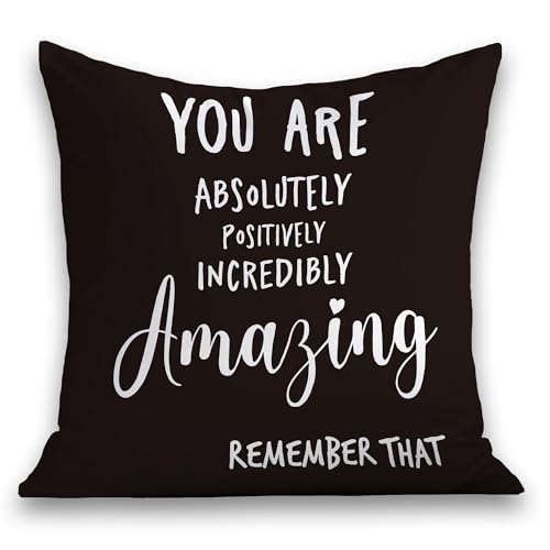 NATSUNO You are Awesome Gifts,Black Pillow Cases 18X18,Inspirational Pillows,You are Amazing Gifts for Women,Inspirational Gifts for Women,Encouragement Gifts for Women(Black)