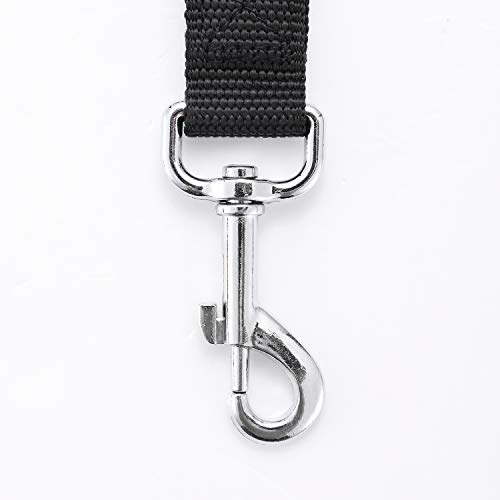 Siumouhoi Strong Durable Nylon Dog Training Leash, 1 Inch Wide Traction Rope, 6 ft 10ft 15ft Long, for Small and Medium Dog (Black, 6 Feet)