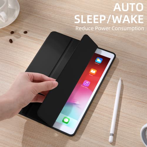 Akkerds Case Compatible with iPad 10.2 Inch 2021/2020/2019, for iPad 9th/8th/7th Generation Case with Pencil Holder, Protective Case with Soft TPU Back, Auto Sleep/Wake Cover, Red