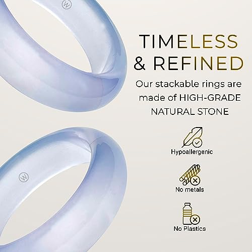 WHITESTONE JEWELRY CO. - Chakra Stone Ring Collection, Stone Bands for Men and Women, Stackable Agate Ring, Red Carnelian - Root, Size 11