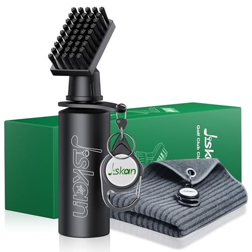 Jiskan Pro Golf Club Cleaner includes Water Golf Club Brush Golf Towel Golf Accessories for Bag Essentials Golf Accessories for Men Best Golf Gifts for Men/Women
