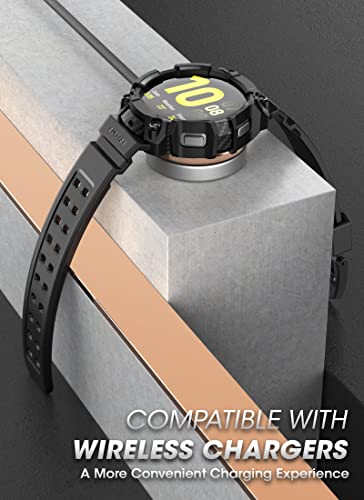 SUPCASE for Samsung Galaxy Watch 6 44mm Case with Band (Unicorn Beetle Pro), [Anti-Scratch] [Bumper Protector] Rugged Men Cover with Adjustable Strap Band for Galaxy Watch 6/5/4 44mm, Black