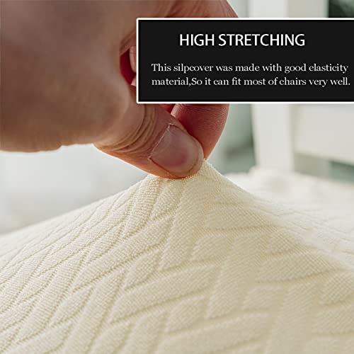 LANSHENG Stretch Chair Seat Covers Waterproof Seat Covers for Dining Room Chairs, Jacquard Reamovable Washable Kitchen Chair Slipcovers Protector, Dining Seat Covers Set of 6, Wine Red