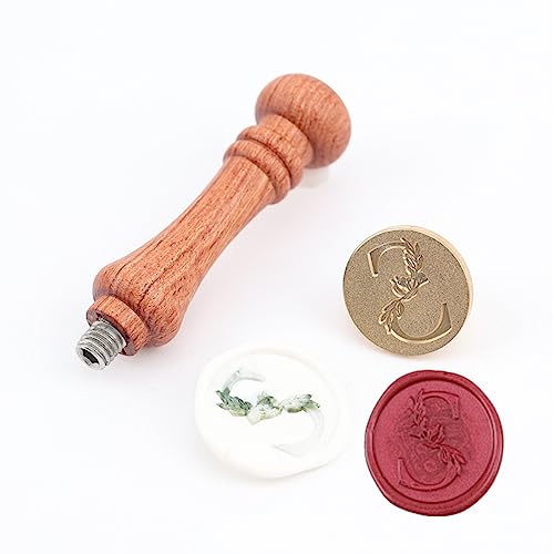 Alphabet O Wax Seal Stamp, ONWINPOR Eucalyptus Leaves Wax Seal Stamp Leaves Letter O Sealing Stamp for Letter Sealing Wax, Christmas Thanksgiving Card (O)