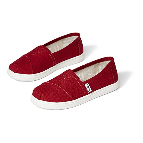 TOMS Children's Seasonal Classic Alpargata Red Canvas 5 M