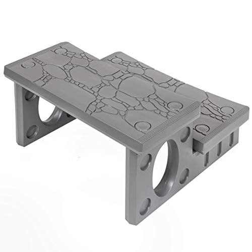 XtremepowerUS Premium Multi Purpose 2-Step Spa Hot Tub Pool RV Campers Deck Steps Lightweight Sided Step (Gray)