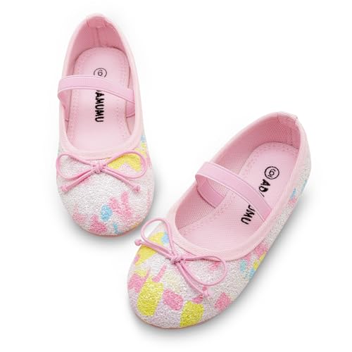 ADAMUMU Sparkly Girls Dress Up Shoes - Princess Mary Jane School Uniform Dress Shoes in Performance, Prom and Graduation - Glitter Blue, 1M Big Kid