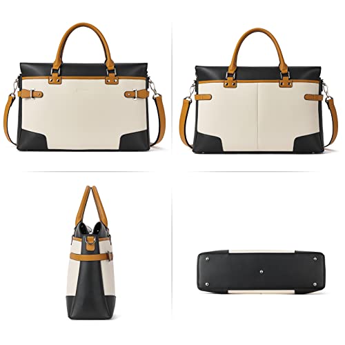 BOSTANTEN Womens Briefcase Leather Laptop Bag for Women 15.6 inch Computer Bag Messenger Business Work Tote