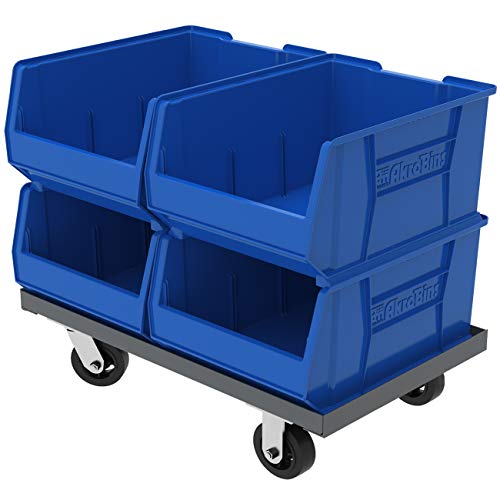 Akro-Mils 30289 Super-Size AkroBins Plastic Storage Bins, Space-Saving Stackable Bins for Garage, Classroom, Warehouse Organization, 24-Inch L x 18-Inch W x 12-Inch H, Blue, 1-Pack