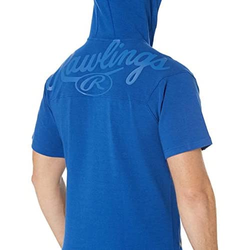 Rawlings Gold Collection Adult 1/4 Zip Short Sleeve Batting Practice Hooded Jacket, Black, Small