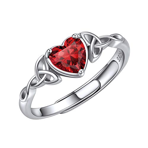 ChicSilver 925 Sterling Silver Claddagh Heart Promise Ring for Women Simulated Tourmaline October Birthstone Eternity Bands Wedding Rings Good Luck Irish Celtic Jewelry