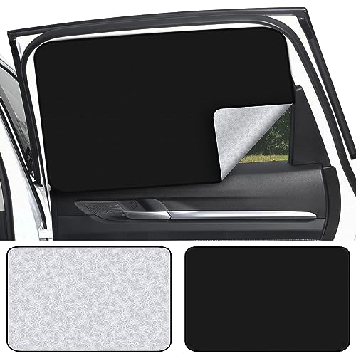 ZATOOTO 2 Pcs Rear Window Covers - Car Side Window Sun Shades - Privacy Magnetic Reflected Sunlight Protection for Baby Child Sleeping