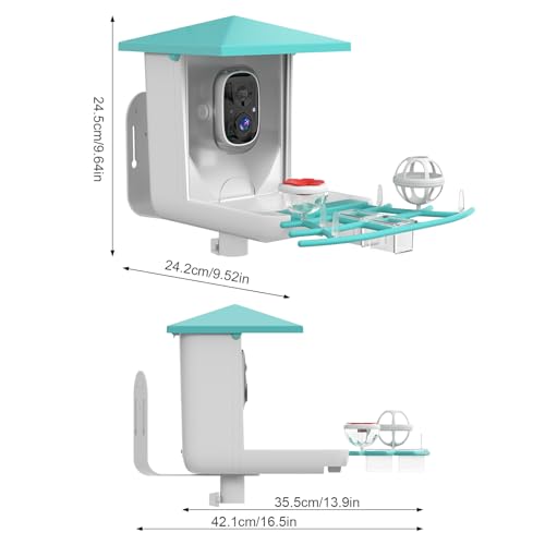 Smart Bird Feeder with Camera, AI Recognition and Solar Powered, Auto Capture & Notity, Bird Video & Motion Detection, Ideal Gifts for Bird Lover