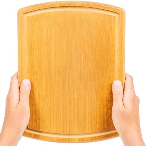 Greener Chef Safest No Glue Small Bamboo Cutting Board 12 Inch – Lifetime Replacements, Family-Friendly Organic Wood Cutting Boards for Kitchen - Wood Cutting Board and Chopping Board