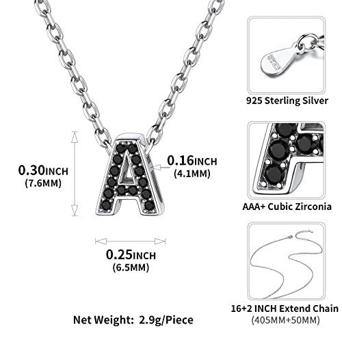 ChicSilver Initial Necklace for Women 925 Sterling Silver Women Necklace Dainty Tiny Cubic Zirconia CZ Letter W Initial Pendant Necklace Personalized Small Alphabet Jewelry Gifts