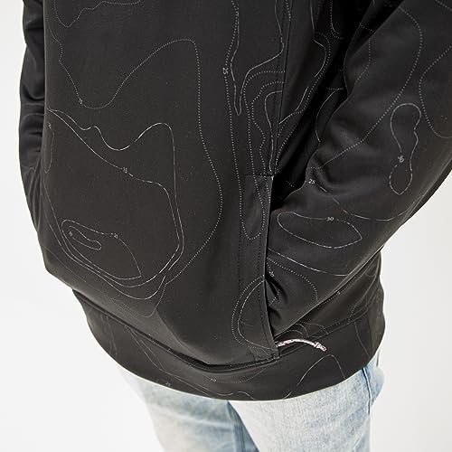 Eskimo Men's Standard Topographic Hoodie, Topo Black, Small