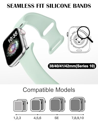 TreasureMax Sport Band Compatible with Apple Watch Bands 38mm 40mm 41mm 42/44mm 45mm 46mm 49mm, Soft Silicone Strap Compatible for Apple Watch Series 10 9 Ultra SE/SE2 8 7 6 5 4 3 Men Women Hot Pink