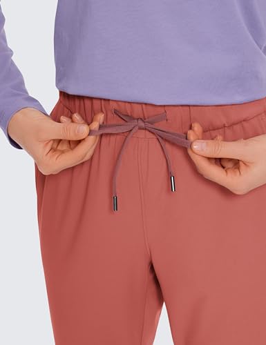 CRZ YOGA Womens 4-Way Stretch 7/8 Ankle Golf Pants Work Sweatpants Dress Yoga Travel Casual Lounge Workout Trousers Pockets Briar Rose X-Small
