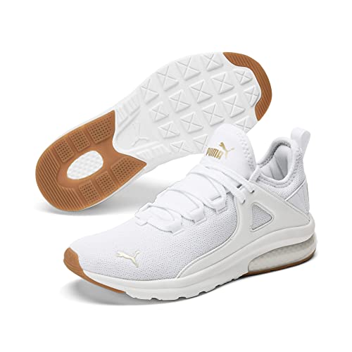 PUMA Womens Electron 2.0 Cross Trainer, LUSH WIDE PUMA Womens White-PUMA Womens Team Gold, 8